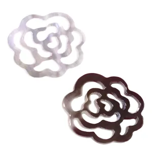 Natürliche Muschel hohle Kamelie Anhänger Perlmutt Rose DIY Schmuckherstellung Zubehör