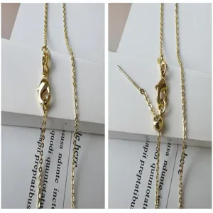 Vergoldete Halskette feine Kette Detailaufnahme verstellbarer zarter Schmuck Alltag