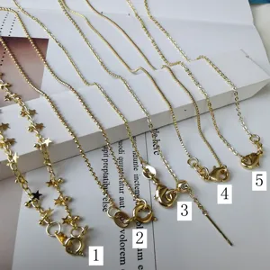 18k vergoldete Halsketten Set mit Boxkette O-Kette und Perlenkette für Damen Schmuck.