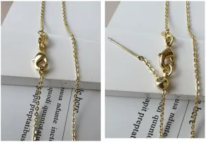 Vergoldete verstellbare Kette Halskette mit Karabinerverschluss und Schiebeperle Schmuck
