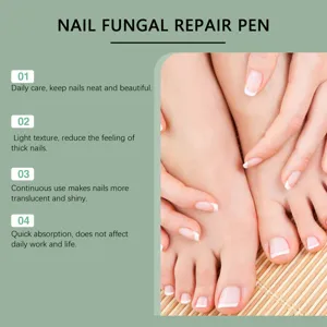Nail repair pen detail view showcasing daily care, lightweight texture and quick absorption.