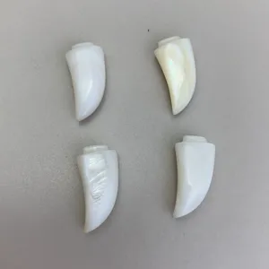 White mother of pearl wolf tooth cabochon shell DIY pendant jewelry making accessories set