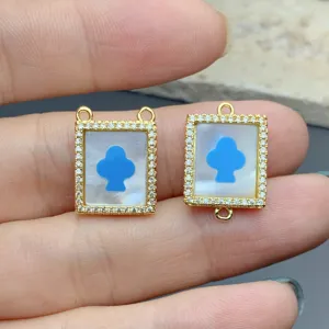 Pendentif Cœur en Cuivre Nacré et Zircon pour Bijou DIY Accessoire Plaqué Or Micro-Serti Charme pour Femmes