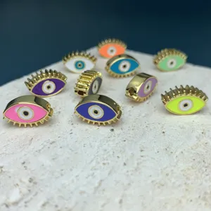 Perles œil maléfique émail breloques accessoires bijoux DIY pour collier bracelet création