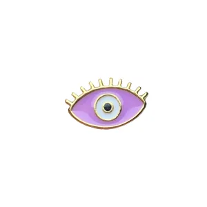 Pendentif Charme Oeil Maléfique Violet en Émail pour Collier Bracelet DIY Bijoux