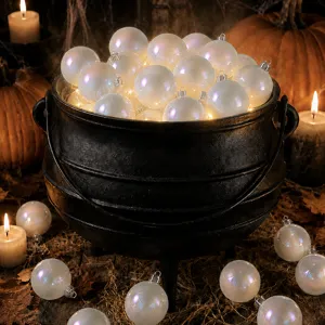Halloween Party Hanging Ornaments Transparent Iridescent Baubles Witch Cauldron Festival Home Decor