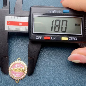 Guadalupe shell zircon pendant gold plated DIY jewelry accessory 18mm round charm