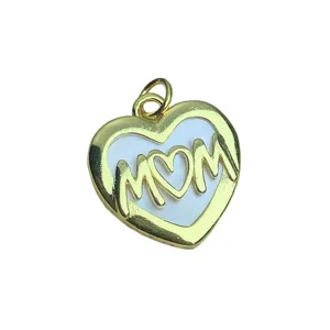 Mother's Day gold heart pendant MOM letter DIY fashion jewelry accessory necklace charm