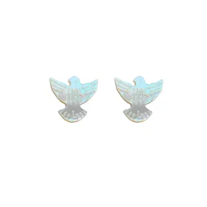 Pendientes de paloma de la paz de nácar natural accesorios de joyería de concha DIY