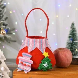 Weihnachten Filz Süßigkeiten Geschenkbeutel mit süßem Schneemann und Baum, tolle Dekoration.