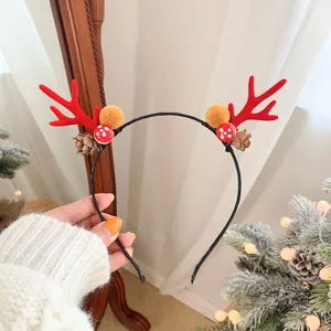 Cerchietto con corna di renna Natale carine corna rosse accessorio per festa festività