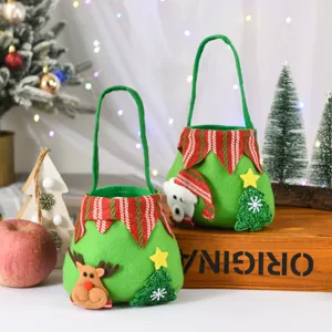 Weihnachten Filz Bonbontasche süße Cartoon Geschenktüte Apfelverpackung für Party Kinder