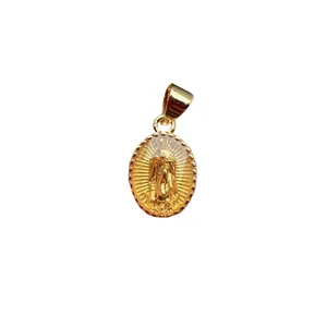 Guadalupe maagd gouden hanger ovaal religieus sieraad bedel accessoire DIY mode sieraden