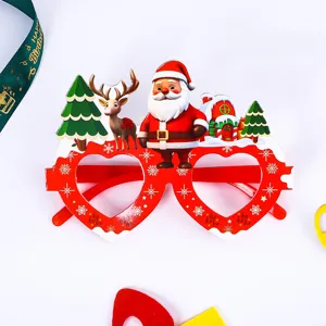 Weihnachten Cartoon Brille Kinder Party Dekoration Foto Requisiten Rentier Brillenfassung