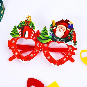 Weihnachts Cartoon Brille Party Dekoration Kinder Foto Requisiten roter Herz Rahmen süßer Artikel
