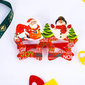 Weihnachten Cartoon Papiere Brille Party Dekoration Requisiten mit Nikolaus und Schneemann.