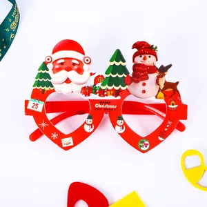 Weihnachts-Party-Brillengestell, süßes Weihnachtsmann- und Schneemann-Design für Kinder-Feiertagsgeschenke.