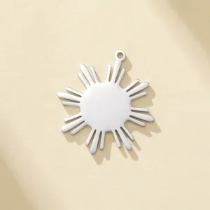 Colgante de sol filipino plano de acero inoxidable para collar y pendientes de bricolaje