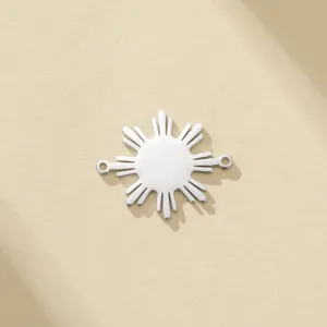 Colgante sol filipino de acero inoxidable doble agujero abalorio para hacer joyas de bricolaje