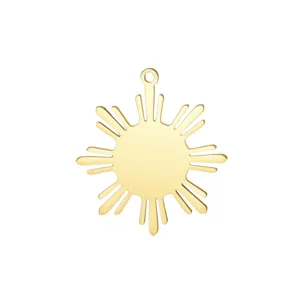 Colgante de sol filipino de acero titanio dorado accesorios para hacer joyas de bricolaje collares