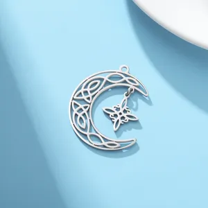 Ciondolo luna nodo celtico argento metallo charm fai da te creazione gioielli collana bracciale