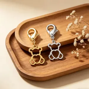 Gold und Silber Bär Karabinerverschluss Anhänger für DIY Schmuckherstellung und Kette.