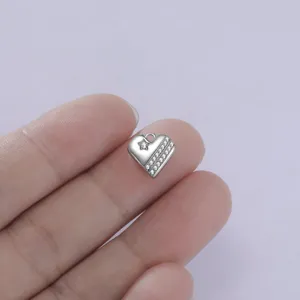 Colgante de corazón de circonita chapado en oro 18K de acero inoxidable accesorio DIY