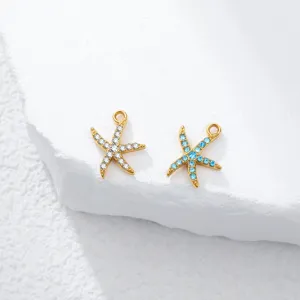 Stainless Steel Sea Star Shell Scallop Pendant Charms With Rhinestone For DIY Jewelry Making Handmade Necklace Bracelet Accessory
