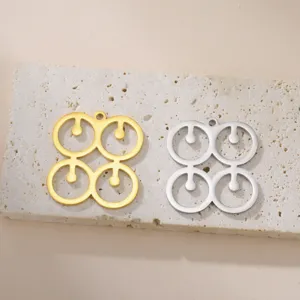 Stainless Steel Geometric Pendant African Ethnic Symbol DIY Charm For Necklace Earring Jewelry Making Accessories
