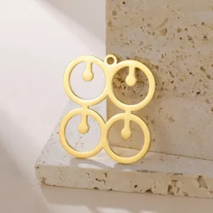 Gold stainless steel African geometric symbol pendant jewelry making component for necklace