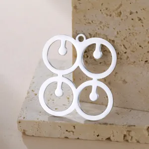 Stainless steel African ethnic geometric symbol pendant for DIY necklaces and earrings making.