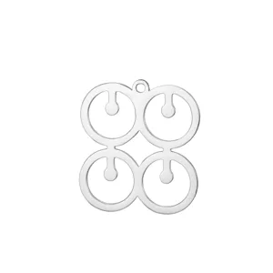 Stainless steel African ethnic geometric symbol pendant charm for DIY necklaces and earrings.