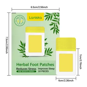 LANISKA herbal foot patches with natural plant extracts, relieving stress and sleep quality, 10pcs.