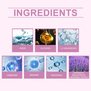 Detailed cosmetic ingredient breakdown showing active formulas like glycerin and panthenol.