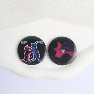Vintage rock band cat metal lapel pins set, retro cute badge brooches for backpacks clothes.