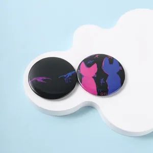 Retro indie band cat tinplate badge set, stylish metal brooch pin for backpack clothing.
