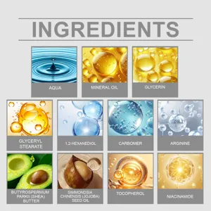 Hand mask key ingredients infographic display, detailed formula breakdown for soft skin care.