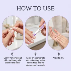 Step-by-step instructional detail image showing how to use the nourishing nail care pen properly.