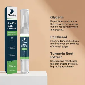 Nymixa nagelverzorgingspen detail met glycerine, panthenol en kurkuma-wortelextract.