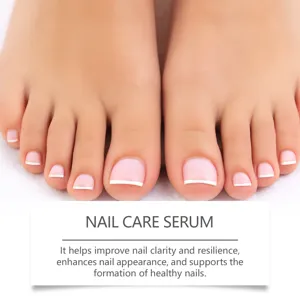 Nail care serum detail shot showing healthy, well-groomed nails for daily beauty and repair.