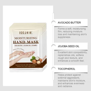 EELHOE moisturizing hand mask with vitamin E and shea butter for soft smooth hands detail view