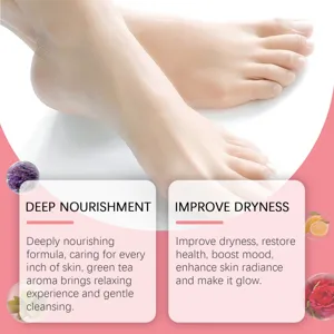 Fórmula nutritiva para el cuidado de los pies mejora la sequedad y suaviza la piel.