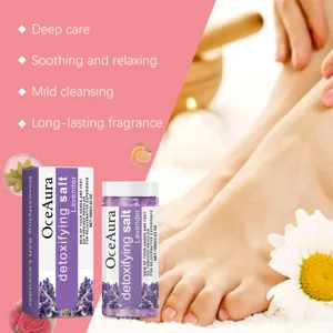Sal de baño detox de lavanda OCEAURA para un cuidado profundo, relajación y limpieza suave.