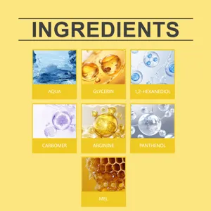 Gedetailleerde ingrediëntenoverzicht van honing nagelverzorgingsolie met extracten.