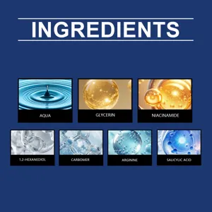 Nail care gel ingredient breakdown detail showcasing active formula and components.