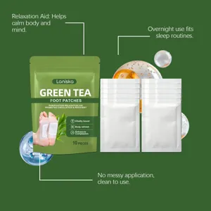 Patchs de pieds au thé vert tampons nettoyants aux herbes soins relaxation de nuit 10 pcs