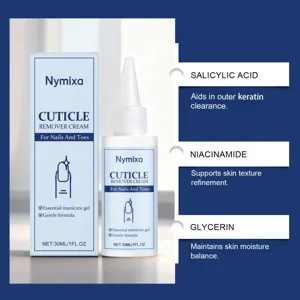 Nymixa cuticle remover gel hydrates and nourishes nails and toes for smooth and natural shiny look.