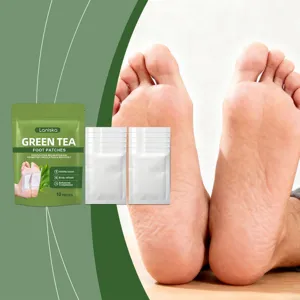 Laniska patches de pieds au the vert 10 pcs coussinets de soin des pieds a base de plantes.