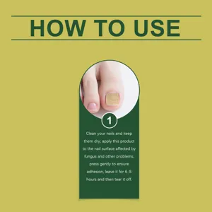 LANISKA nail care patch detail view showing clear and easy steps on how to use the product.