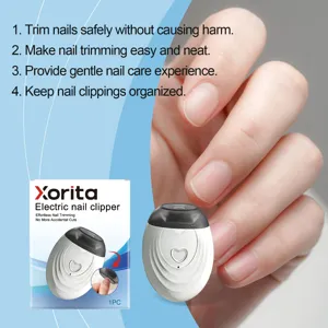 Electric nail clipper with safe trimming features, smooth nail care tool for daily use.